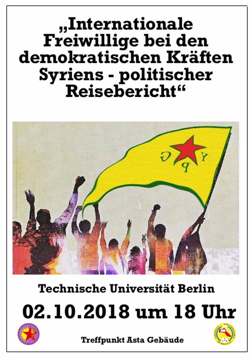 BerlinYXK's tweet photo. ✌️✌️✌️ Morgen ✌️✌️✌️
#Rojava #YPG #SDF #Solidarität #JinJiyanAzadi #Berlin #TU #Universität 
#Antifa #Kobane #International #BijiRojava #FCKAKP #azadi https://t.co/9eYA9rYlmT