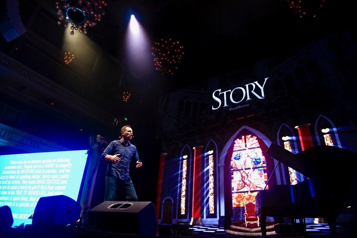 STORYgatherings's tweet photo. “Fear often comes disguised as wisdom.”
— @toddhenry
#STORY2018 https://t.co/Klj6jxkWzl