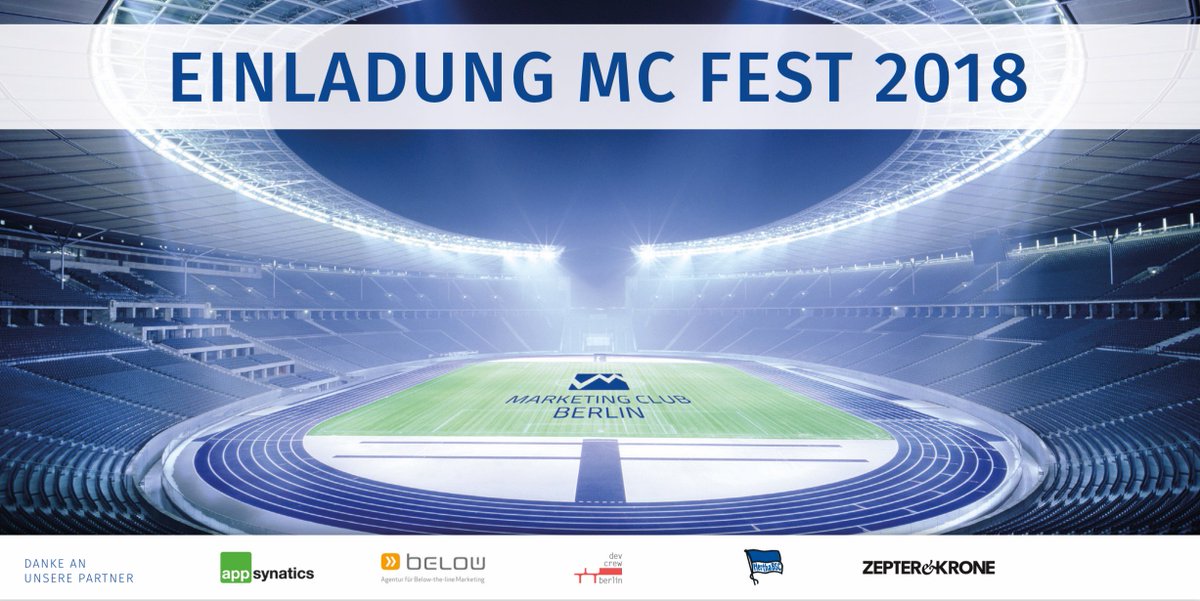marketingberlin's tweet photo. Schon angemeldet zum MC Fest 2018?

Termin: 15.10.18 ab 19:00 Uhr im  @Oly_Berlin 

Freuen Sie sich auf einen besonderen Abend!

Anmeldung bis zum 08.10.18 online
https://t.co/6sC58KvYiL

#HerthaBSC #appsynatics #mcber #zepterundkrone #below #devcrew #olympiastadion https://t.co/1XD1MBP0ON