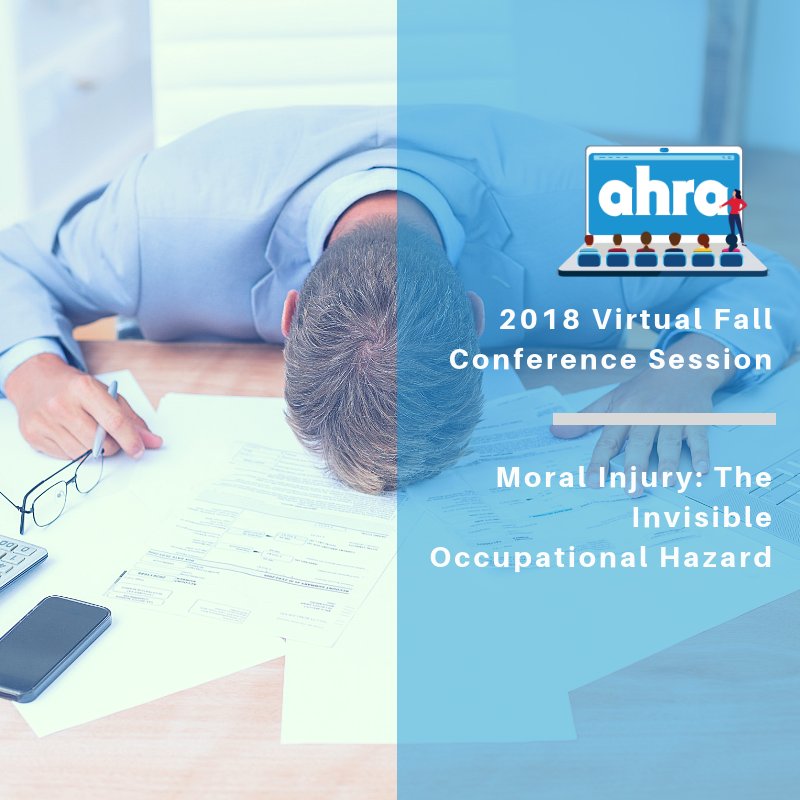 ahraonline's tweet photo. #Healthcare professionals are faced w/ethical & moral challenges which can be very difficult to navigate. Learn more to how to address these dilemmas & how to provide support for employees suffering from moral injury in this #AHRAfall18 session. https://t.co/uWWIdspu9M #radiology https://t.co/PQ287j2nGE