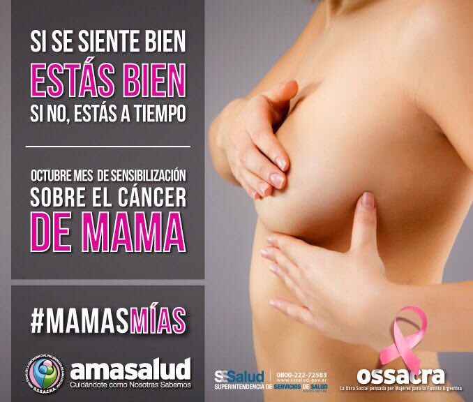 SACRAcultura's tweet photo. En octubre nos sumamos al mes de sensibilización y concientización sobre el Cáncer de Mama.
👉Si Se Siente Bien Estás Bien y Si No, Estás a Tiempo👈
#SACRA #OSSACRA #amasalud https://t.co/4a49FXnAAE