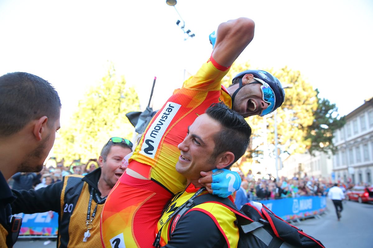 UCI_cycling's tweet photo. 2003 🥈
2005 🥈
2006 🥉
2012 🥉 
2013 🥉
2014 🥉
...
2018 🥇🌈 @alejanvalverde 🇪🇸 2018 UCI Road World Champion - Elite Men RR https://t.co/sh29pB6WC5