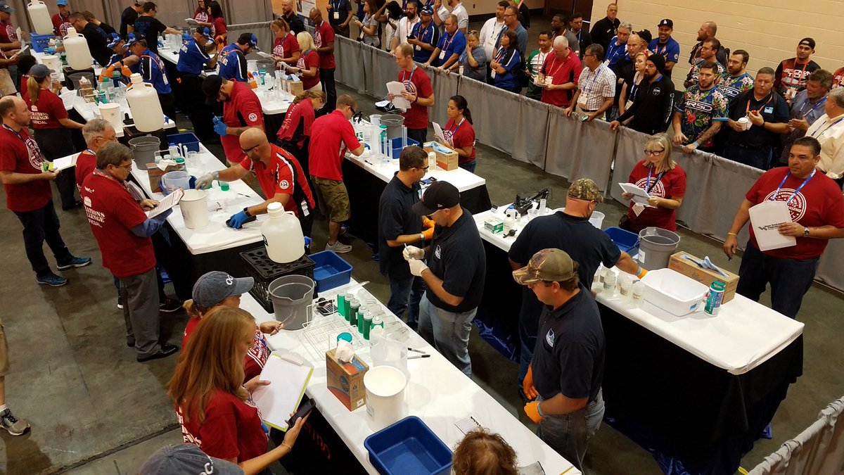 wefrmk's tweet photo. The laboratory event is underway - VA NJ FL and British Columbia lead off this round of #OpsChallenge #WEFTEC18 https://t.co/4MLCMty74V
