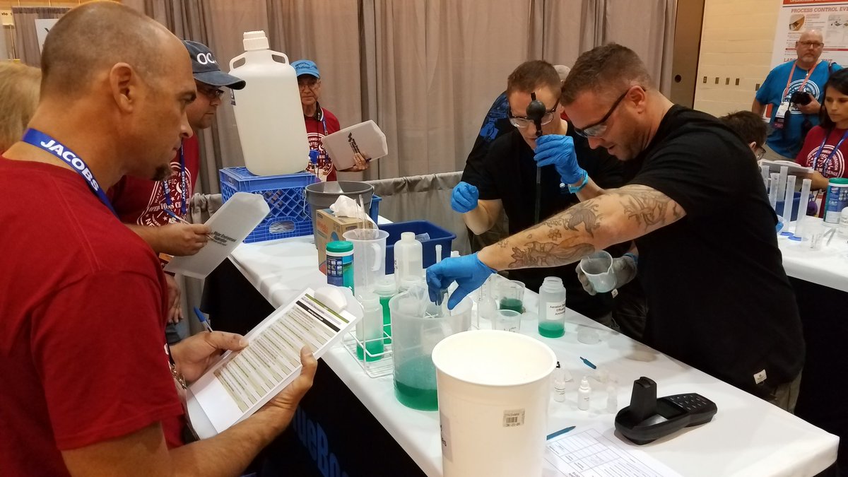 wefrmk's tweet photo. The laboratory event is underway - VA NJ FL and British Columbia lead off this round of #OpsChallenge #WEFTEC18 https://t.co/4MLCMty74V