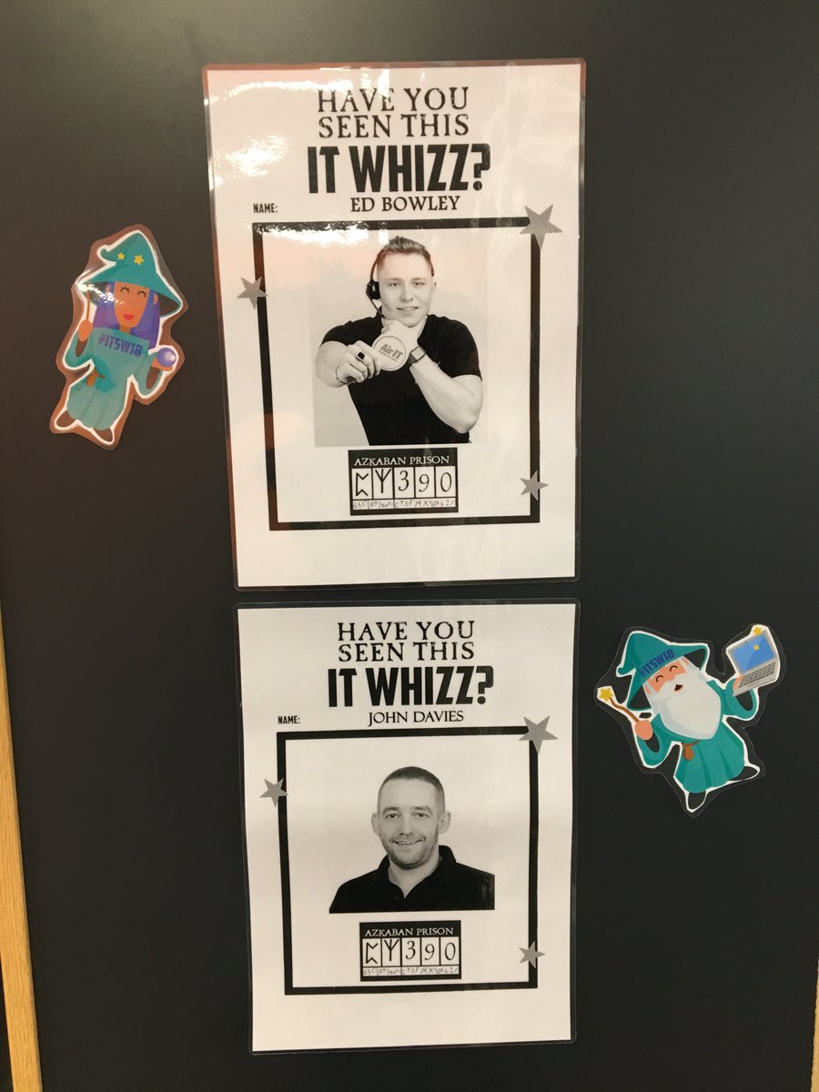 AirITLtd's tweet photo. Our #ITWizards have been hard at work today transforming the Air IT #ServiceDesk into Hogwarts for #ITServiceWeek ๐งโโ๏ธโจ #ITSW18 @sdi_institute https://t.co/VWQzf8jwly