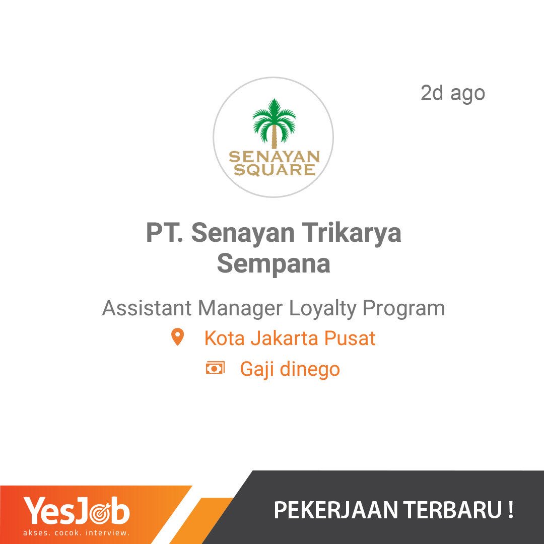 YesJobApp's tweet image. Hi buat kamu yang di Jakarta, ada lowongan kerja buat kamu di salah satu mal terbesar. Mau tau caranya? Gampang aja langsung download aplikasi YesJob dan lengkapi profile data yqng diperlukan. Kemudian kita liat aja beberapa saat kalo km cocok akan mendapat notifikasi di hp kamu.