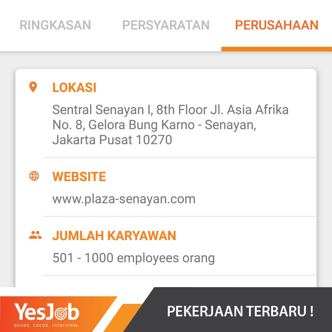 YesJobApp's tweet image. Hi buat kamu yang di Jakarta, ada lowongan kerja buat kamu di salah satu mal terbesar. Mau tau caranya? Gampang aja langsung download aplikasi YesJob dan lengkapi profile data yqng diperlukan. Kemudian kita liat aja beberapa saat kalo km cocok akan mendapat notifikasi di hp kamu.