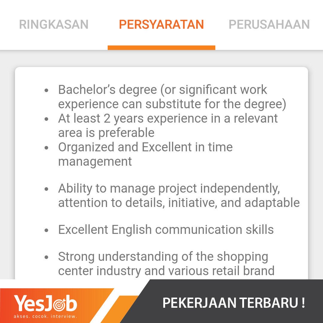 YesJobApp's tweet image. Hi buat kamu yang di Jakarta, ada lowongan kerja buat kamu di salah satu mal terbesar. Mau tau caranya? Gampang aja langsung download aplikasi YesJob dan lengkapi profile data yqng diperlukan. Kemudian kita liat aja beberapa saat kalo km cocok akan mendapat notifikasi di hp kamu.