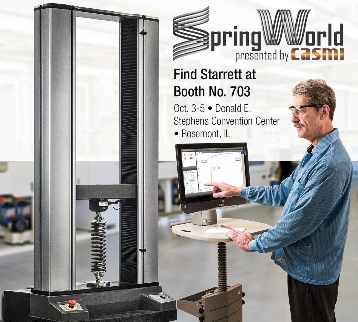 Starrett_Tools's tweet photo. #SpringWorld starts Wednesday! We'll be there showcasing our force measurement and material testing equipment. Find us at Booth No. 703! Check out what else we're bringing here: https://t.co/LtdGoFH1qi https://t.co/OzfgxDDlCJ