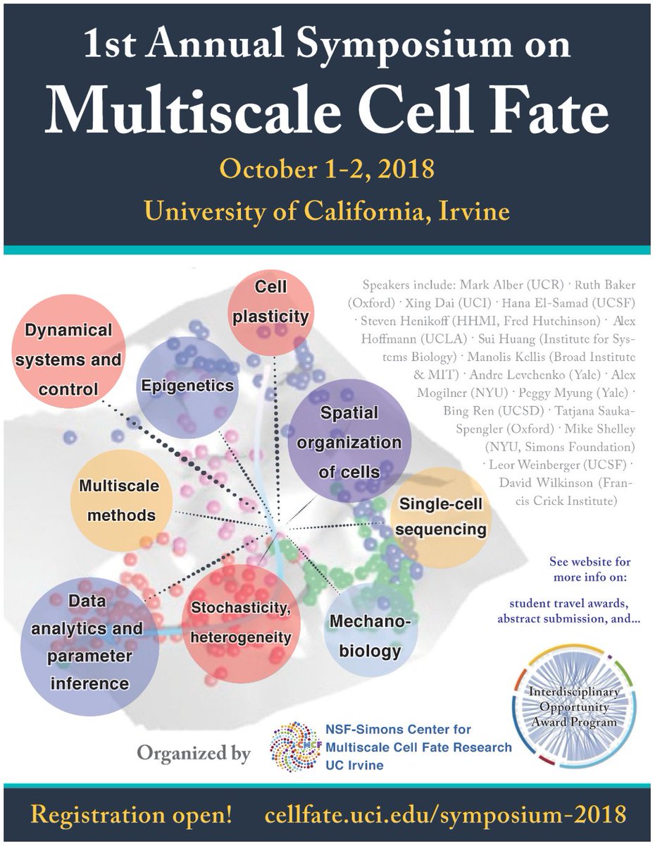 manoliskellis's tweet image. Excited to speak at the @UCIrvine Inaugural Symposium on #MultiScale #CellFate funded by the @SimonsFdn and @NSF at #UCIrvine today cellfate.uci.edu/symposium-2018/ cellfate.uci.edu/wp-content/upl… news.uci.edu/2018/05/24/new…