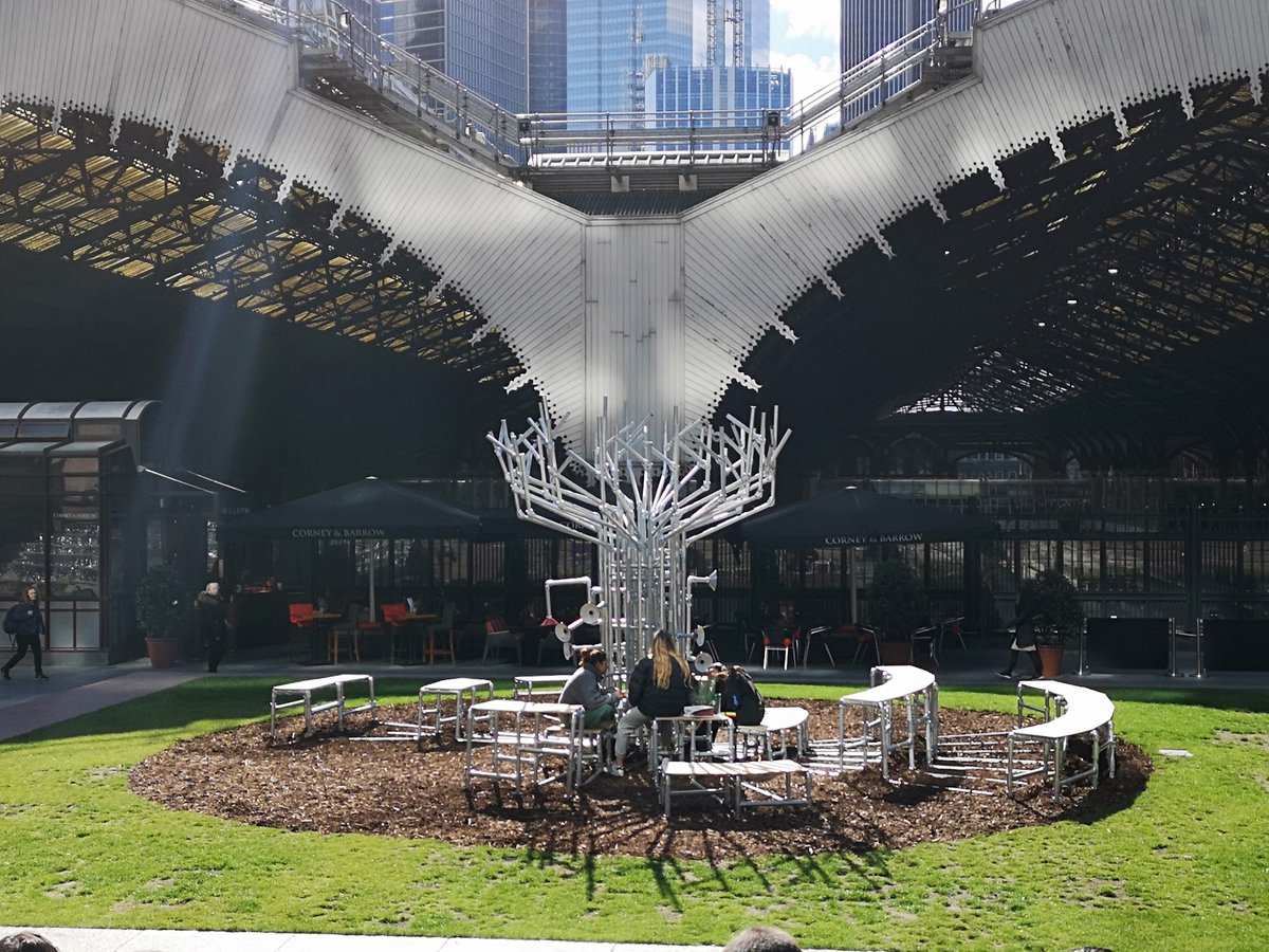 ChapmanJS's tweet photo. ‘A tree come true’ by students &amp; @scale_rule, materials from @WeAreMcAlpine. A focal point for social interaction, to engage with our surroundings, form lasting memories, create new encounters. @thecitycentre @broadgateLondon #BroadgateDESIGN #generationpopup @pgsmurray https://t.co/WrMhGFV2wl