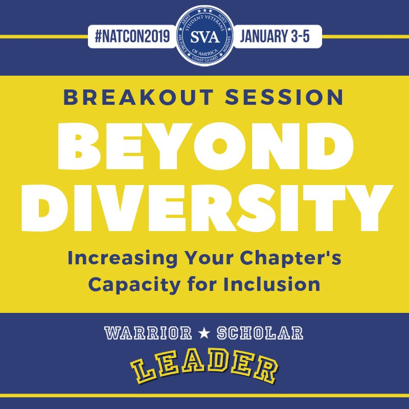 studentvets's tweet photo. #NatCon2019 will feature world class programming for @studentvets to grow and sustain their chapters like this Breakout Session on Jan. 3rd featuring @lkmchurch from @MinorityVets as part of our #ChapterManagement track. Sign up today to attend! https://t.co/xw0JewdEqj https://t.co/8aJdUD05DE