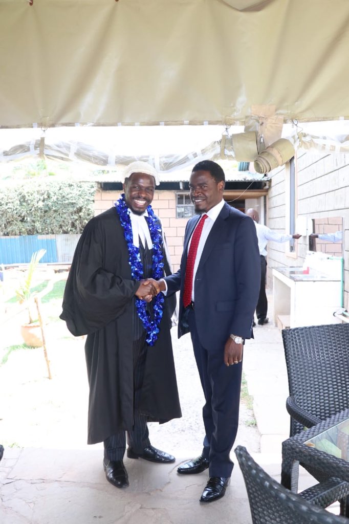 NelsonHavi's tweet photo. Congratulations my brother, @ArendeKevin on your admission to the Bar. As I have always said, the young have the knowledge and the old experience but it is all but a transition period of the same thing; a noble profession. https://t.co/Tr89kbu4t1