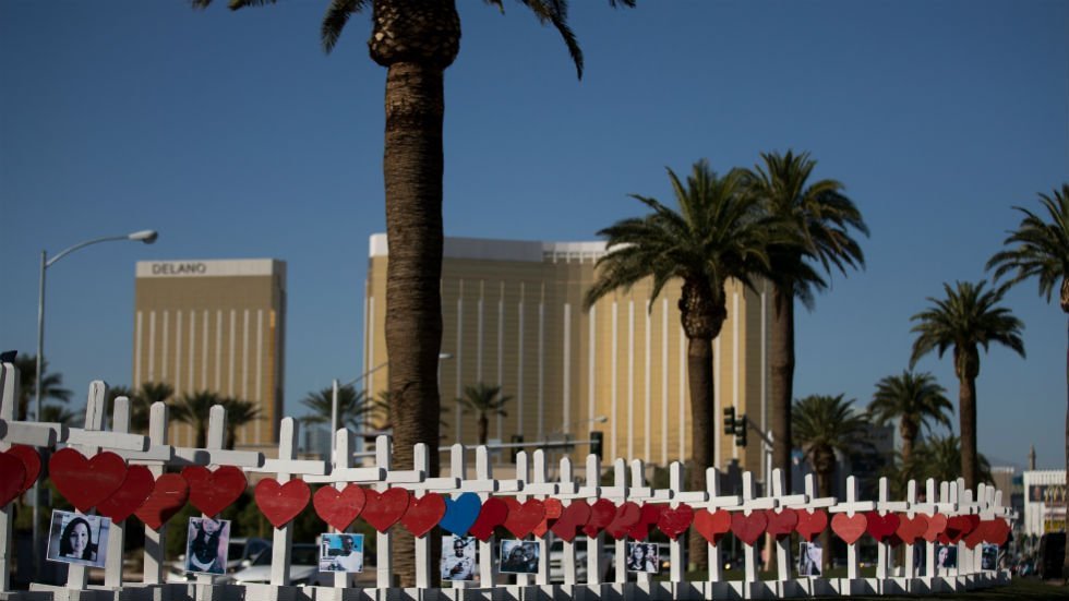 NYPDCT's tweet photo. Today marks one year since the mass shooting at the Route 91 Harvest Music Festival in Las Vegas.  Our thoughts and prayers are with all those affected by this horrific event. #VegasStrong https://t.co/ry2Yqpc4vG