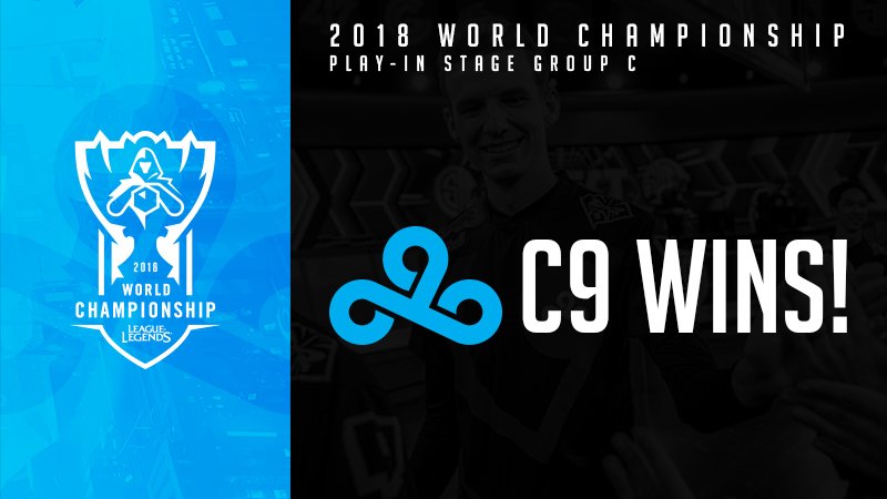 Cloud9's tweet photo. #C9LoL HAS DONE IT!

They take down @team_detonation to finish 2-0 in #Worlds2018 Day 1! #C9WIN https://t.co/eO2kFVEIiF