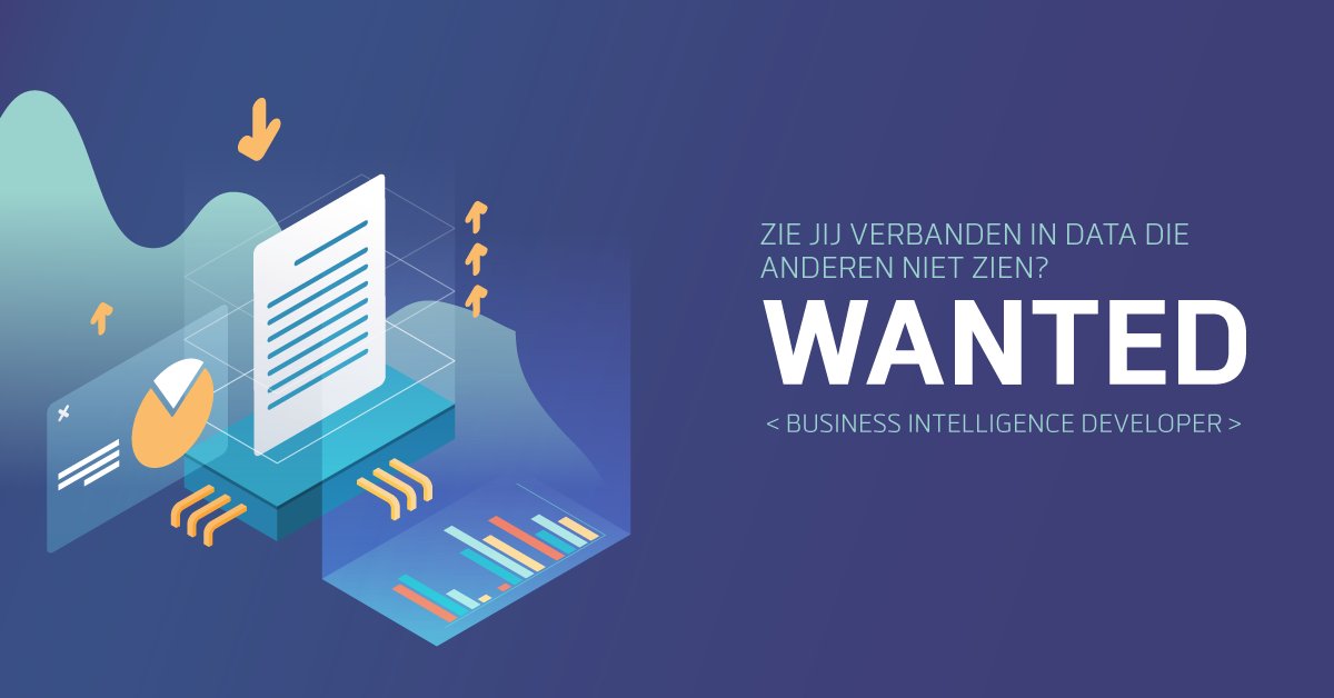 Ben jij net afgestudeerd of klaar voor de 2e stap in je carrière? En heb de ambitie om in snel tempo een brede skill set op het gebied van (big) data te ontwikkelen? Wij zoeken een extra Business Intelligence Developer: bit.ly/2xR3sVt