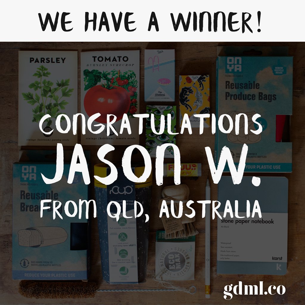 goodimalist's tweet photo. Congratulations to the winner of our Sustainable Prize Pack Giveaway - Jason W. from Queensland, Australia.
Thanks to everyone who entered. 

Keep an eye out for future competitions and more sustainable and ethical products on https://t.co/KJxBZP8rpM https://t.co/OM0KOahdo7