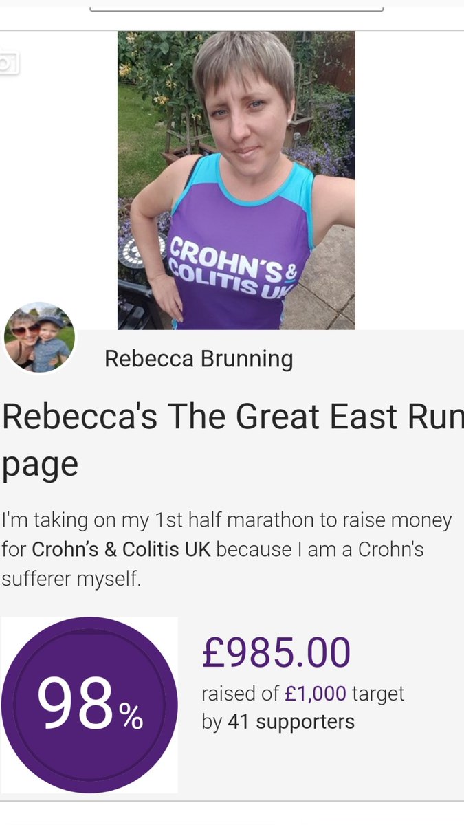 mrsbear83's tweet photo. Total raised for @CrohnsColitisFR is £1005 (which includes a cheque that's been sent direct to charity) Thank you so much guy's! #sochuffed https://t.co/WiNzKEKOM0