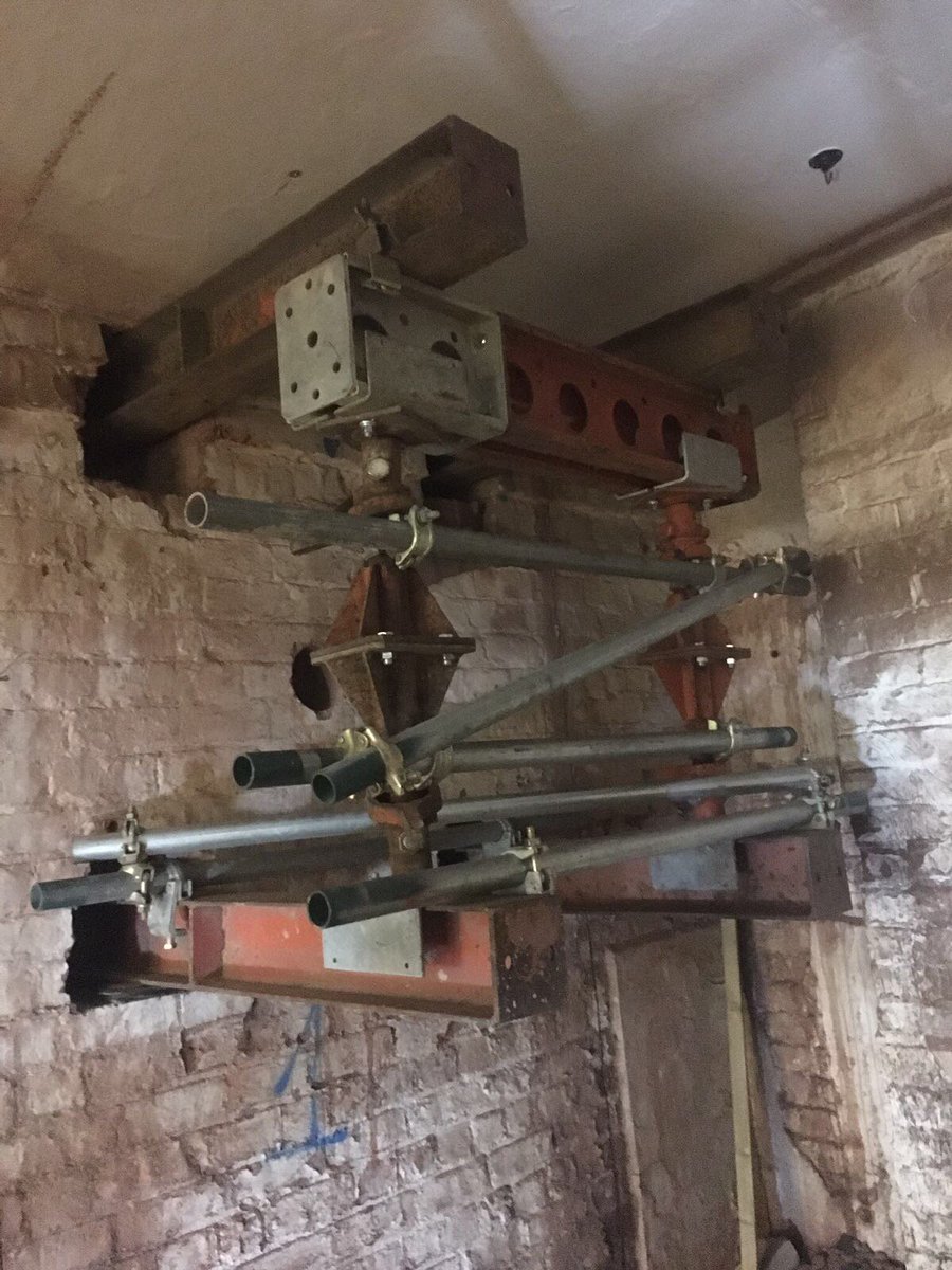 DenonConstruct's tweet photo. A client needed a service duct for a development. We designed and installed a clever double needle system using RMD slimshor and special designed needles to support the huge load.

Denon also carried out the demolition works to this opening and installed the permanent steelwork. https://t.co/mAcAhux8te