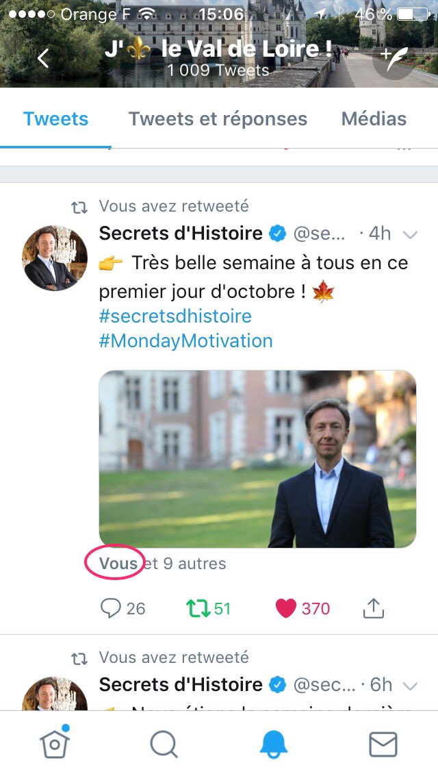 MarieMeckler's tweet photo. Très touchée et reconnaissante de voir mon compte @SoValDeLoire (initiative privée et bénévole) régulièrement identifié sur les publications de Secrets d'Histoire ! 😊 https://t.co/A6c7xvJEfA