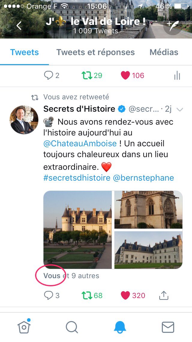 MarieMeckler's tweet photo. Très touchée et reconnaissante de voir mon compte @SoValDeLoire (initiative privée et bénévole) régulièrement identifié sur les publications de Secrets d'Histoire ! 😊 https://t.co/A6c7xvJEfA