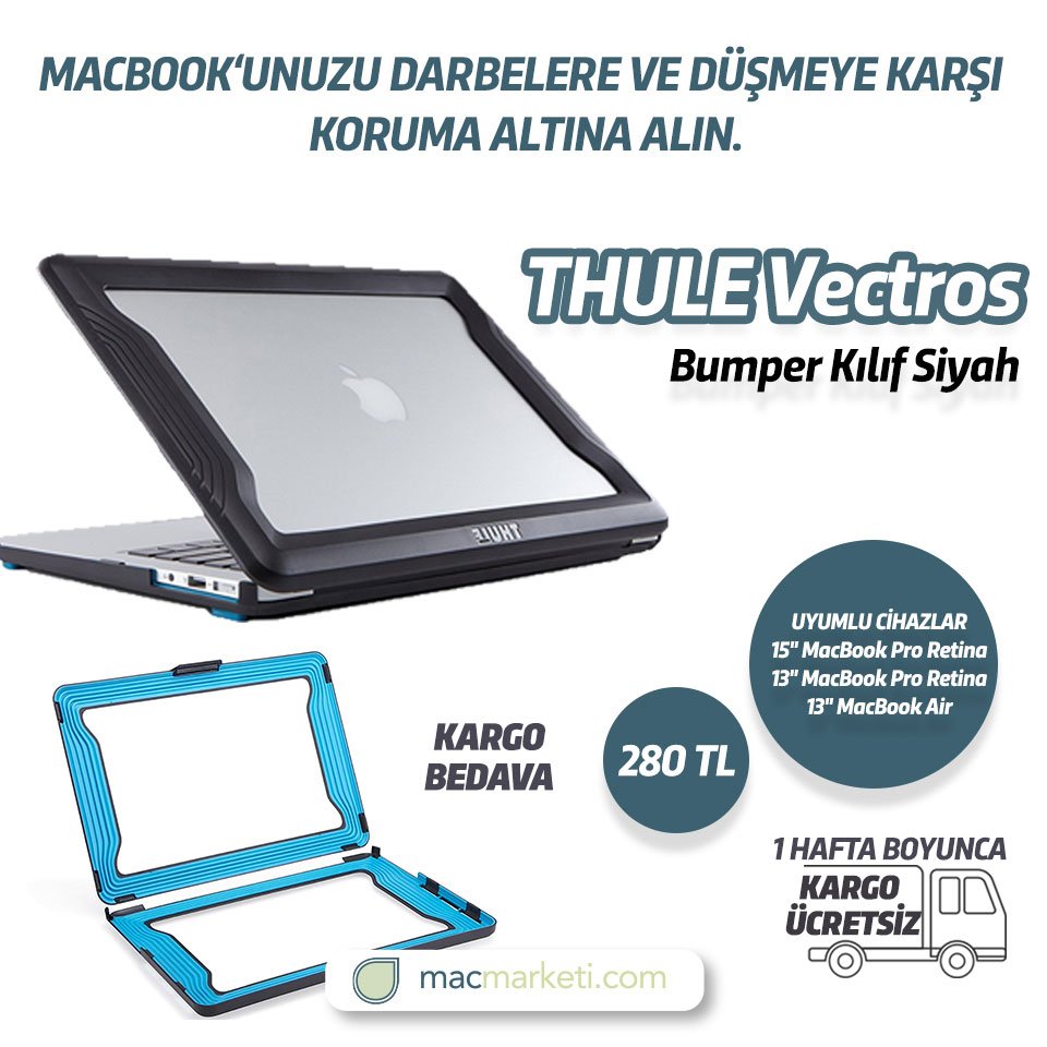 MacBook'unuzu darbelere ve düşmeye karşı korumaya alın. Thule Vectors Bumper Kılıf Siyah. Üstelik kargo bedava!

Hemen Alın: macmarketi.com/thule-vectros-…

macmarketi.com