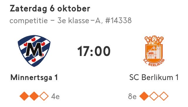 vvminnertsga's tweet photo. Zaterdag de derby thuis tegen SC Berlikum. Na de wedstrijd live muziek in de kantine https://t.co/TYszGf5aRv