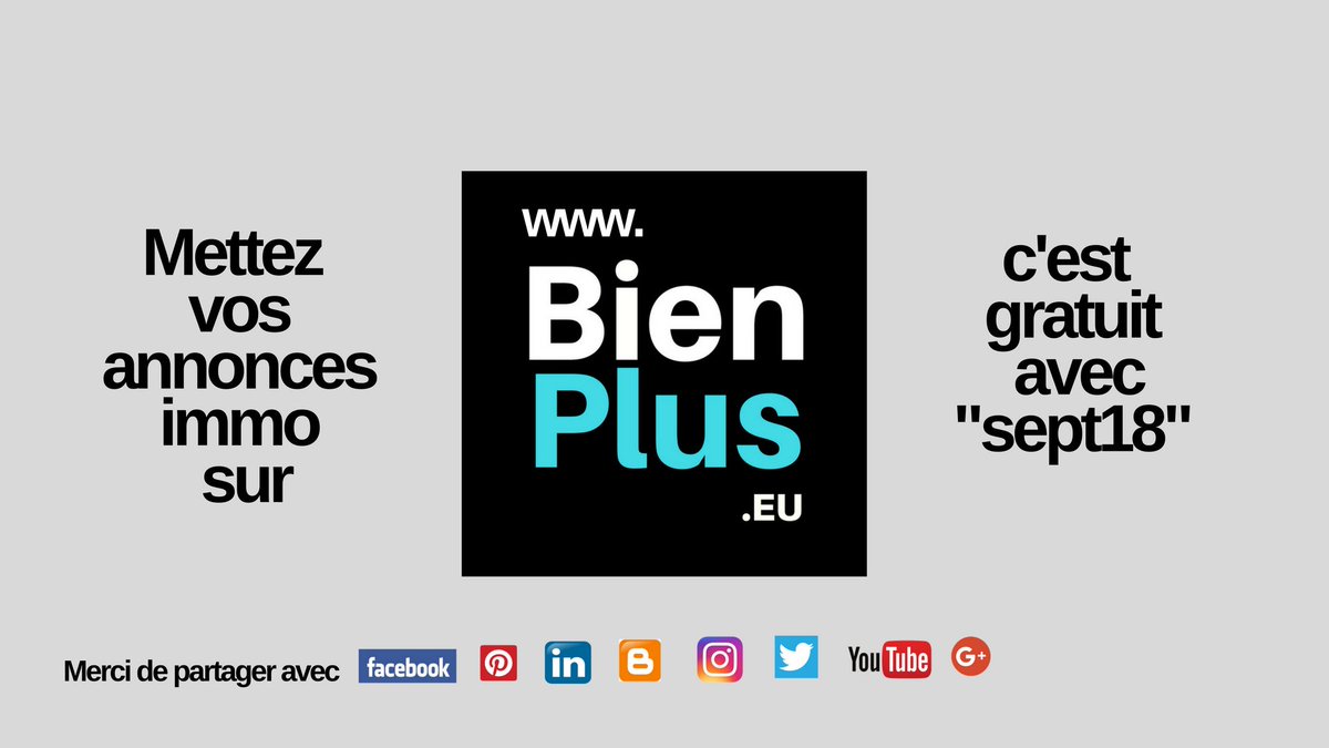 BienPlus_eu's tweet photo. Mettez votre #annonce pour #vendre ou #louer votre #bien sur votre #nouveau #site #Bienplus https://t.co/O6EwioZyyU 
( #gratuit avec le code "sept18") https://t.co/Gjz8HLqvyF