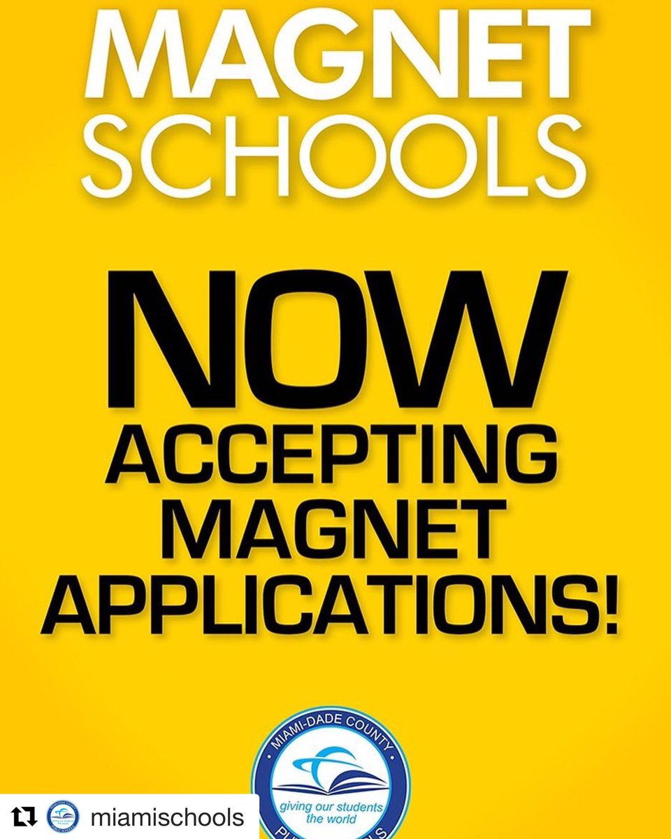 #Repost @miamischool・・・BTE 5th grade parents TODAY is the day! Magnet applications are now being accepted for the 2019-20 school year. Apply online at yourchoicemiami.org. #YourChoiceMiami #beyondthepromise @miamischools @miamisup @mdcpssouthregion