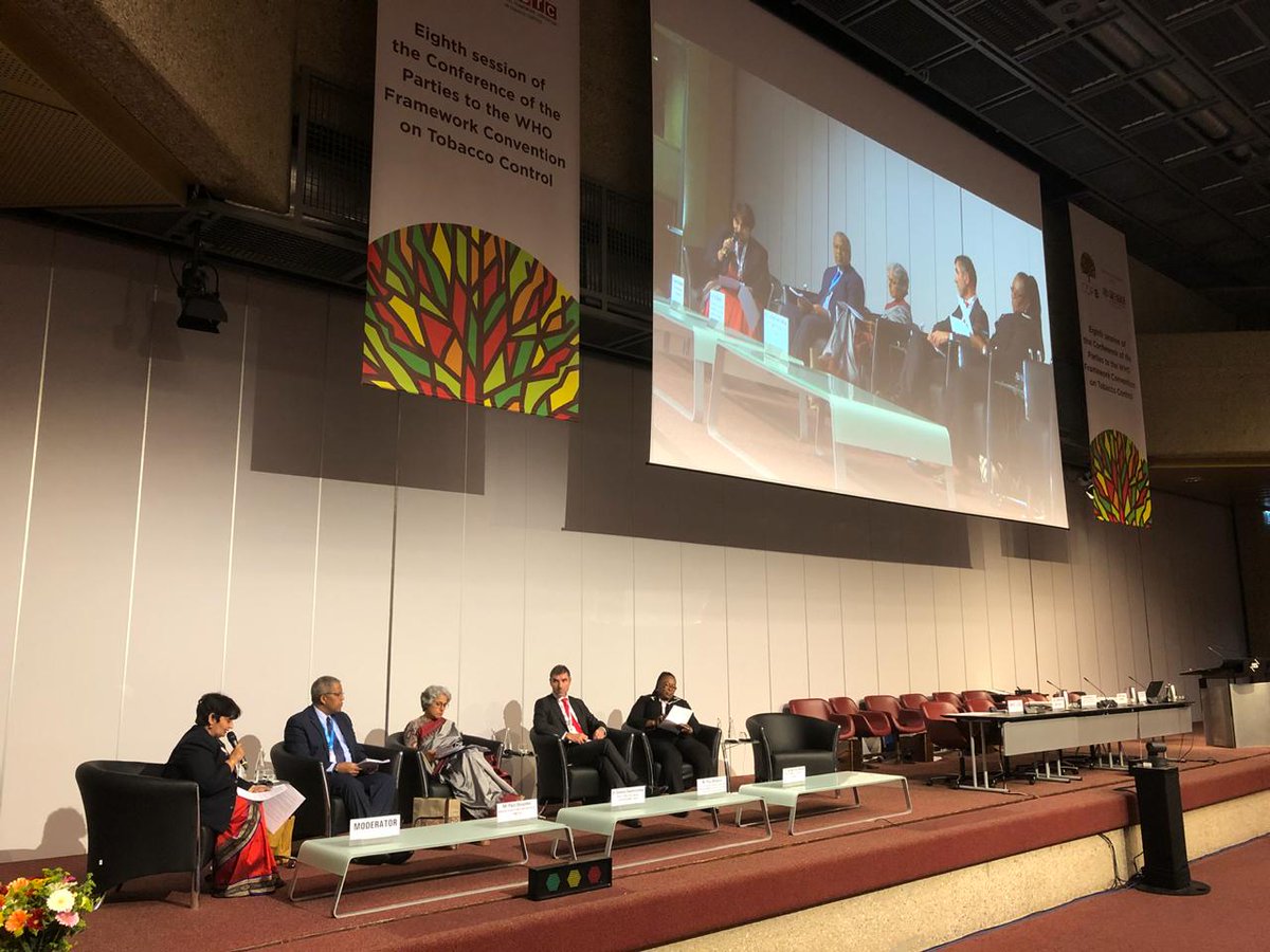 India chairs the Eighth Session of <a href="/WHO/">World Health Organization (WHO)</a> #FCTC Conference of Parties (COP8) in #Geneva. Health Secretary, Ms Preeti Sudan declared the COP open in the opening ceremony attended by <a href="/DrTedros/">Tedros Adhanom Ghebreyesus</a>, DG WHO amongst others.
