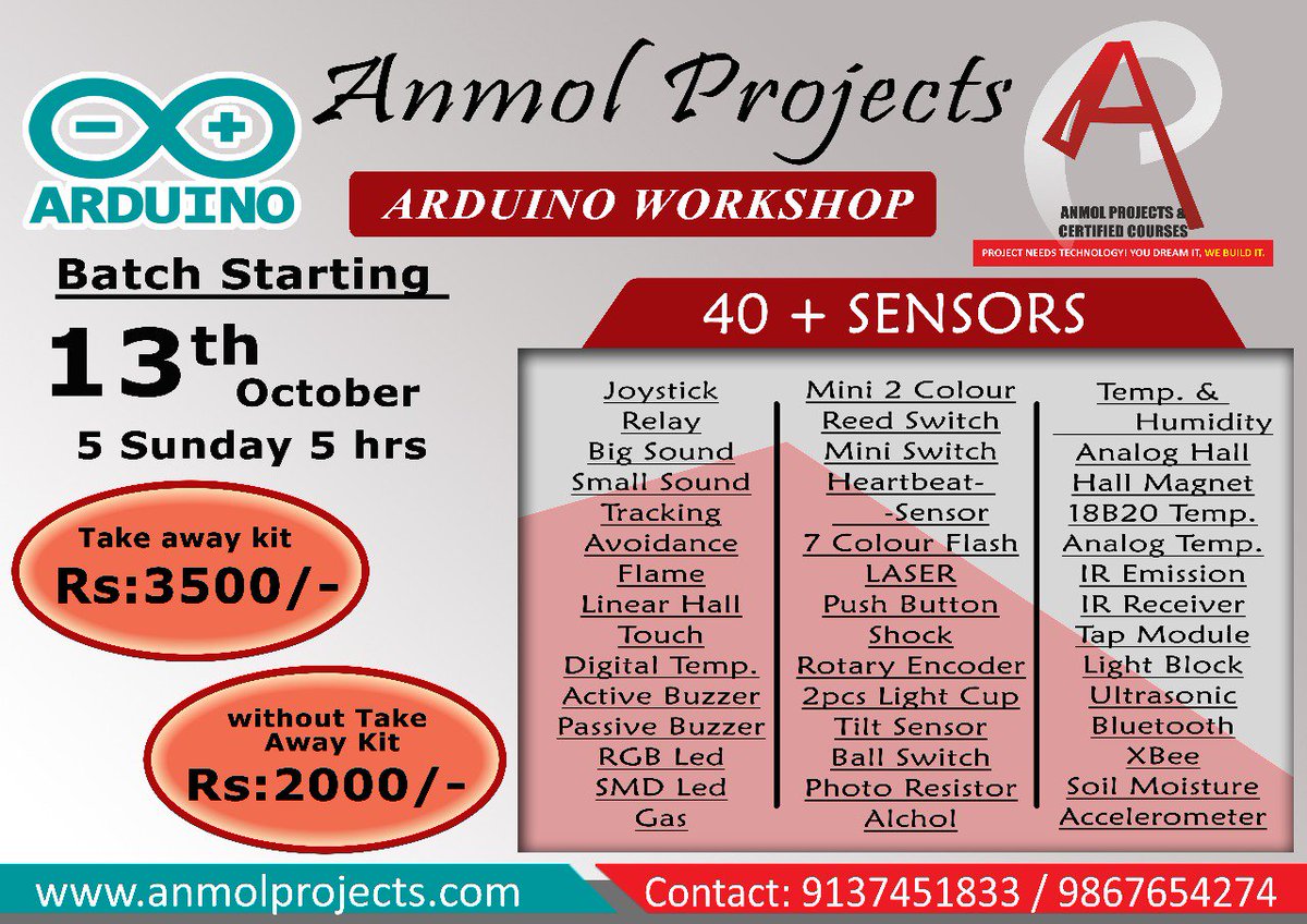 Succesprojects's tweet photo. Do you lack in techanical knowledge ???? Then this is the correct opportunity to upgrade your techanical skills.....
Enroll now for our upcoming Arduino and 40+ sensors
#arduino #sensors #techanical #knowledge #skills #enrollnow #anmolprojects https://t.co/6uaVepWrvR