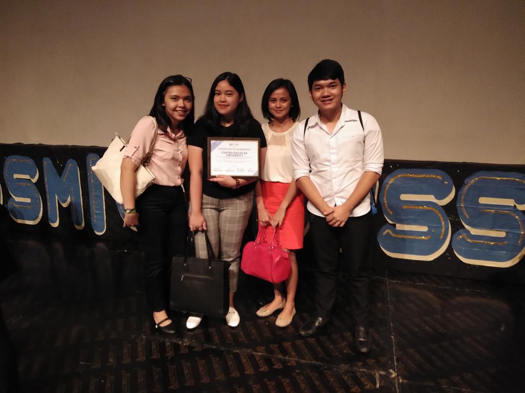 OneCemars's tweet photo. The Centro Escolar Marketing Society attended the Annual General Assembly of the Philippine Junior Marketing Association entitled "Cosmic Odessey: Going Beyond Marketing Horizons"
CEMARS is now an official member of PJMA.
#CEMARS2018
#PJMAGeneralAssembly
#CosmicOdessey https://t.co/Eg8cCcTNjK