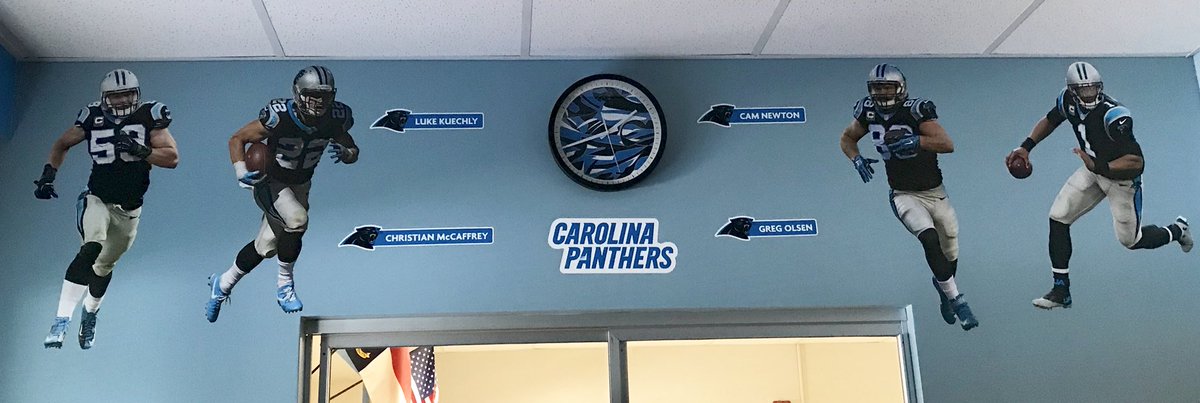 MamaPerrySays_'s tweet photo. My new @Panthers school office decor will help me #keeppounding all school year long!🏈💙🖤 https://t.co/dxVogp4jlk
