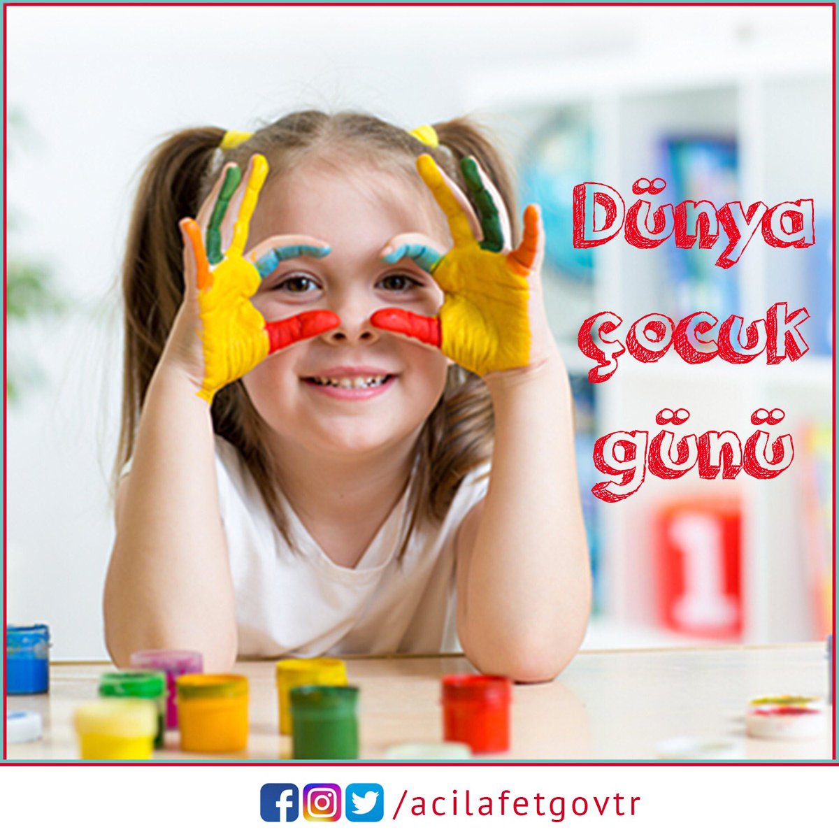 acilafetgovtr's tweet photo. Dünyamızı güzelleştiren çocuklarımızın #DünyaÇocukGünü kutlu olsun. https://t.co/jeiNVCkHJ2