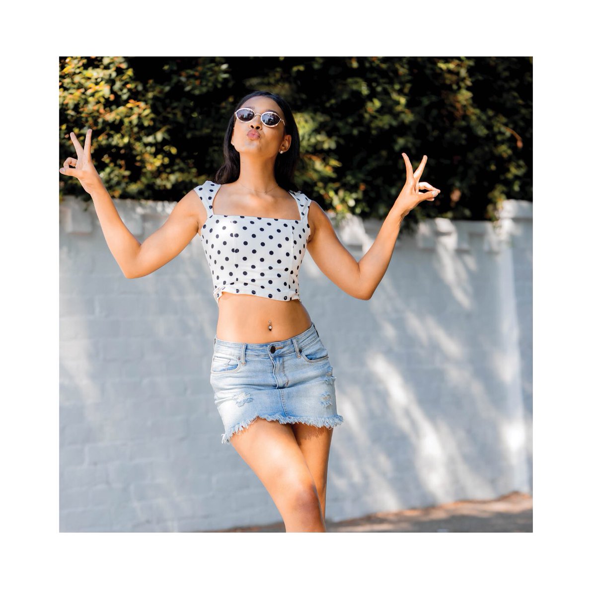 feels like summer, looks like fall, get our high low mini skirt that can do both #stsblue #fallhasarrived