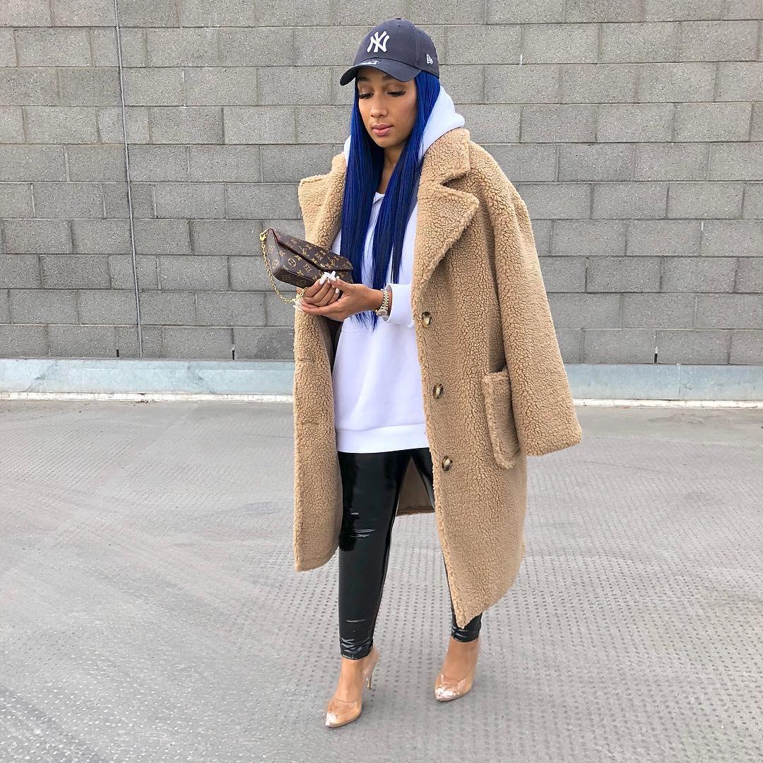 camel borg longline coat