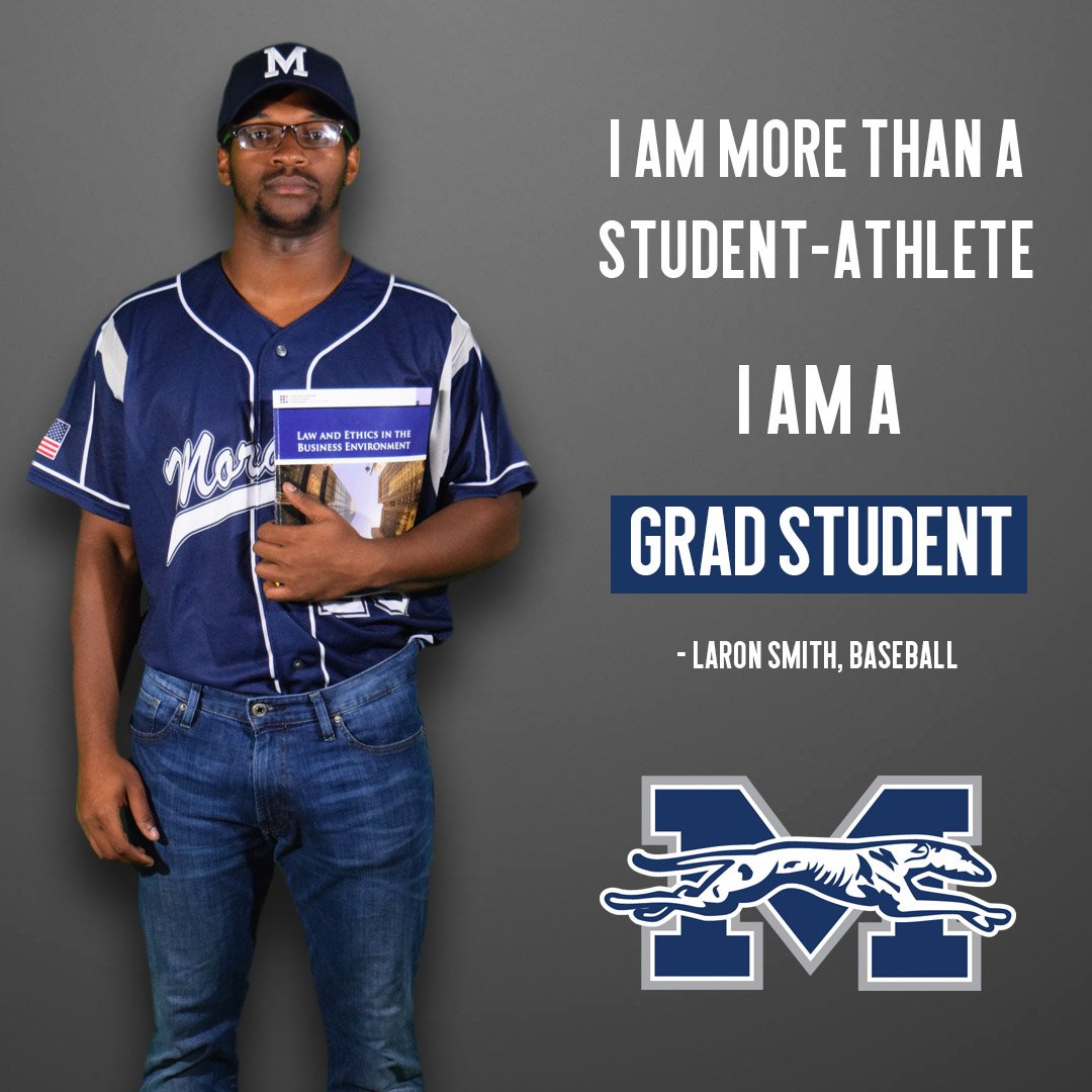 MUGreyhounds's tweet photo. Meet LaRon Smith "18. He's more than a baseball student-athlete, he's a graduate student. #HoundEm #NCAAInclusion https://t.co/cNSln4INt4