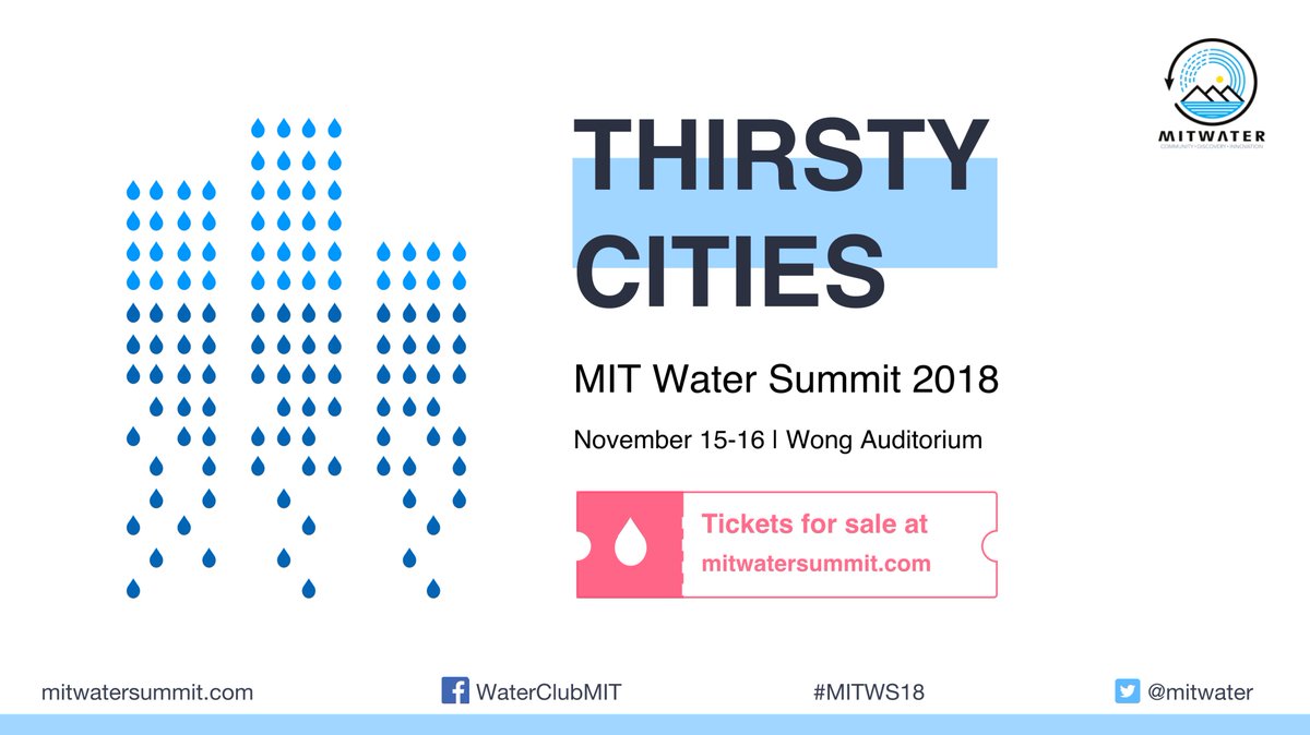 Announcing the Stakeholders panel at the #ThirstyCities MIT Water Summit. Featuring Fred Laskey, Exec Director of the MWRA, Prof <a href="/lsusskind/">Larry Susskind</a> of MIT DUSP, Achilles Kallergis of NYU Marron Institute, @JennWRF from The Water Research Foundation. Tix+info here: mitwatersummit.com/2018-program/#…