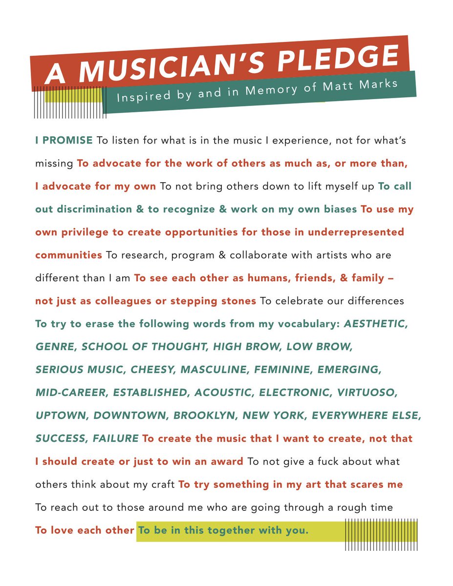Hello dear friends ❤️! Some of you had been asking me for the pledge we promised to each other at <a href="/mattmarks/">Matt Marks (aka JonBenét Gramsci)</a>' memorial, and I'd like to share it with you here. Let's all be kind to one another, to all members of our community and beyond. Thank you #AmySaidens for the artwork!