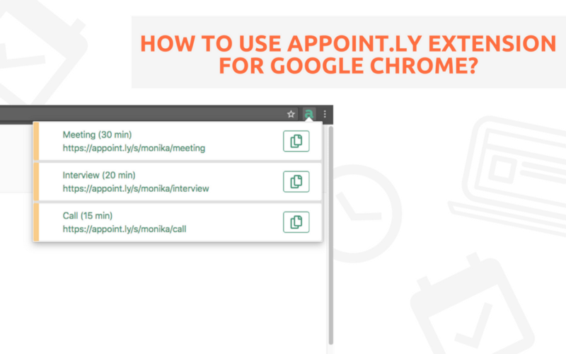 For all users who don't know 🔥 You can use Appoint.ly #extension for Chrome or Firefox browser. The plugin shows all the active types of #meetings so you can copy the scheduling link easily from this place anytime you need it. Time-saving! 😉 medium.com/@Appoint.ly/ho…