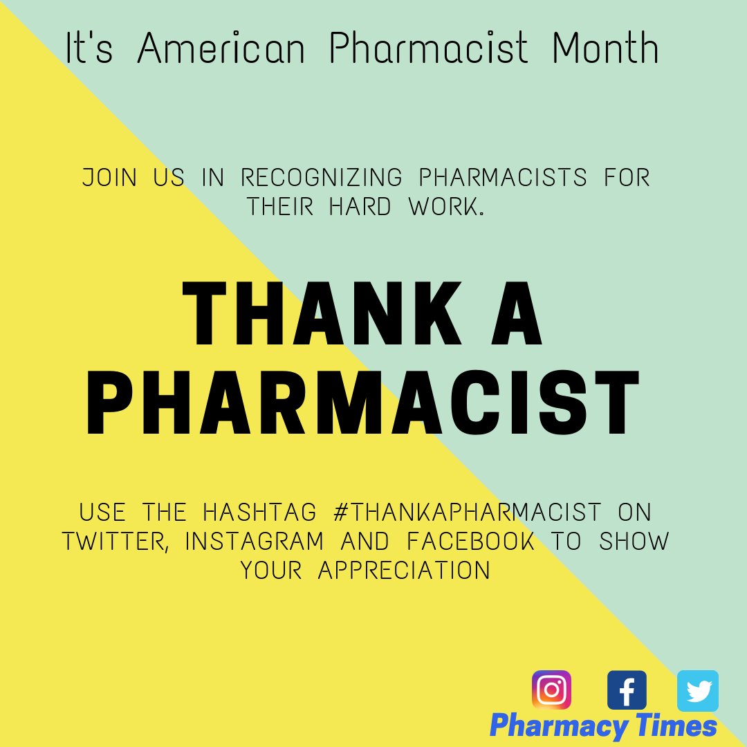 Pharmacy_Times's tweet photo. Pharmacy Times is kicking off American Pharmacists Month with our #ThankAPharmacist campaign. Keep an eye out for our weekly themes, pharmacist feature posts, and contest instructions for a chance to win a trip to Pharmacy Times studio for an interview!  https://t.co/swAbKwtmAU https://t.co/zUht4DbsoF