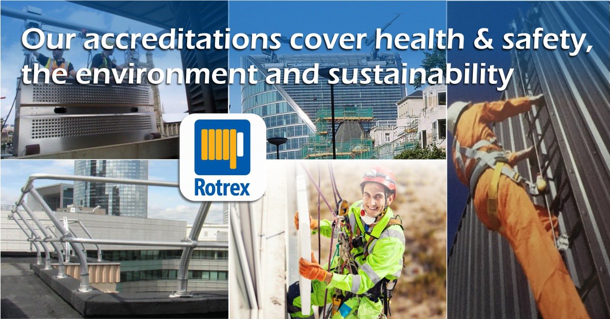 RotrexOnsite's tweet photo. Rotrex OnSite have a wide range of accreditation's covering #healthandsafety #environment and #sustainability. All of these require annual third party audits, which gives our customers the assurance they require that we are securing the #safety of their workers! #workingatheight https://t.co/OuzbOH8XvH