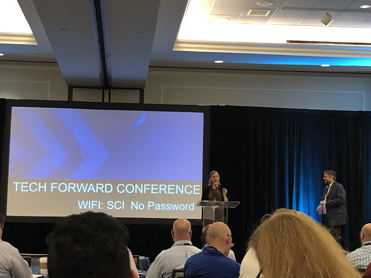 Big times in <a href="/VisitAustinTX/">Austin Texas</a> as Pat Callihan <a href="/PJCallihan/">Patrick Callihan</a> kicks off #TechForward18 conference.  “Transforming Nonprofits Through Technology”.  Joined on stage by @karentgraham to announce the merger of <a href="/idealware/">Tech Impact's Idealware</a> and <a href="/Tech_Impact/">Tech Impact</a>.