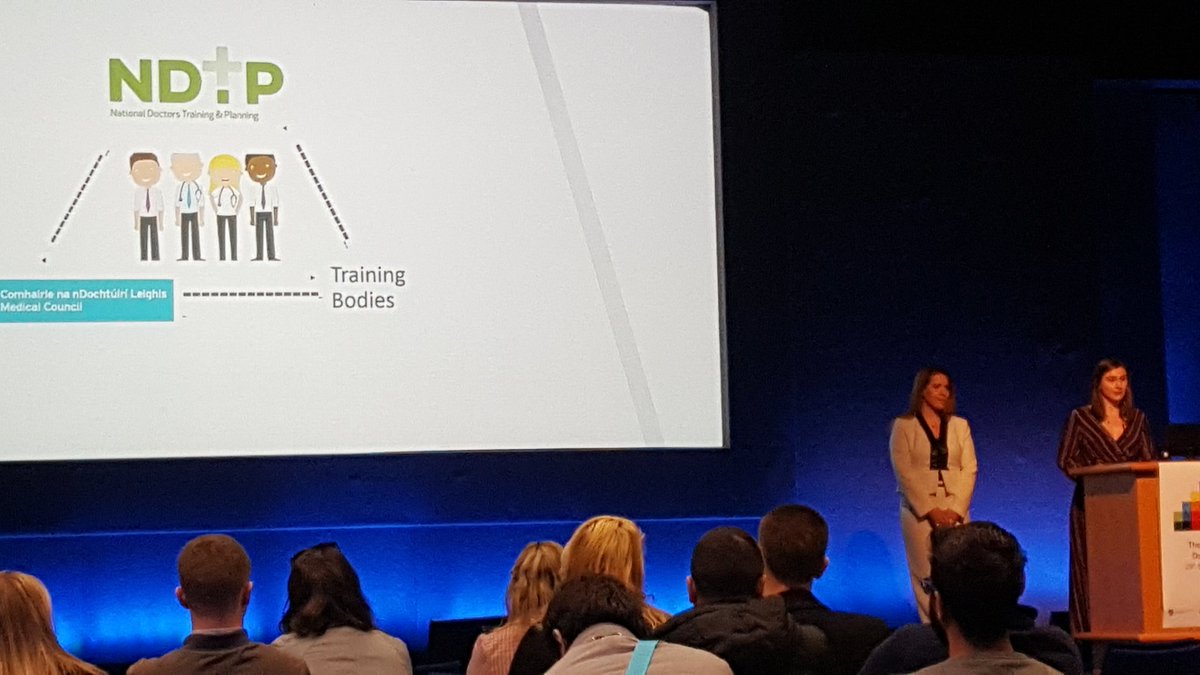 NDTP_HSE's tweet photo. Our National Lead NCHD @evamariaor and National Innovation Fellow @t_chkierna closing out a fantastic #medcareersirl day! #medcareersirl #LeadNCHD #MedicalEducation #InnovationFellow #SparkSummit https://t.co/HNX2oCbywN