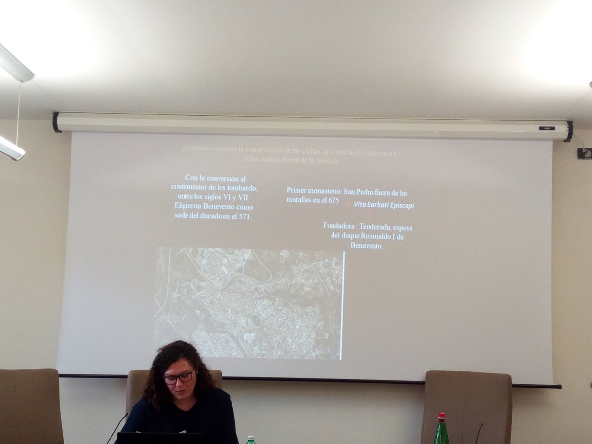 More interventions by project members in a very intense morning: Miriam Palomba talks about the monasteries in Benevento