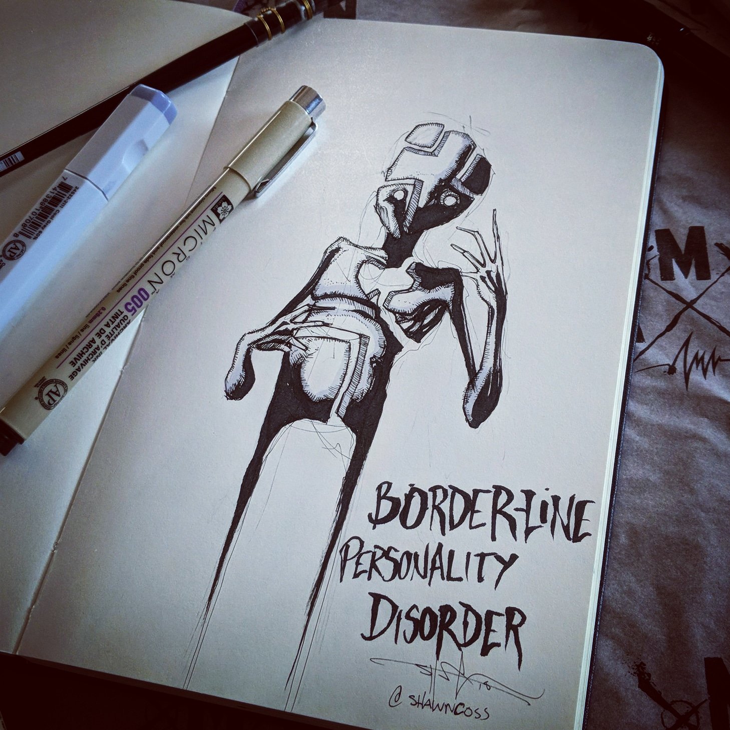 Shawn Coss on Twitter: "Borderline Personality Disorder - Inktober