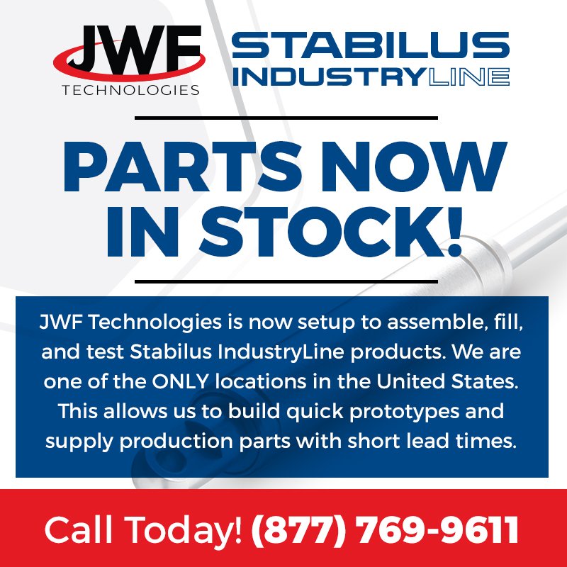 JwfTechnologies's tweet photo. Did you know that JWF is one of the only facilities in North America that stocks #Stabilus IndustryLine products? With the latest manufacturing technology, we're able to fill and test your order and have it delivered to you in no time! Contact us today! https://t.co/3DbRxoGV2m