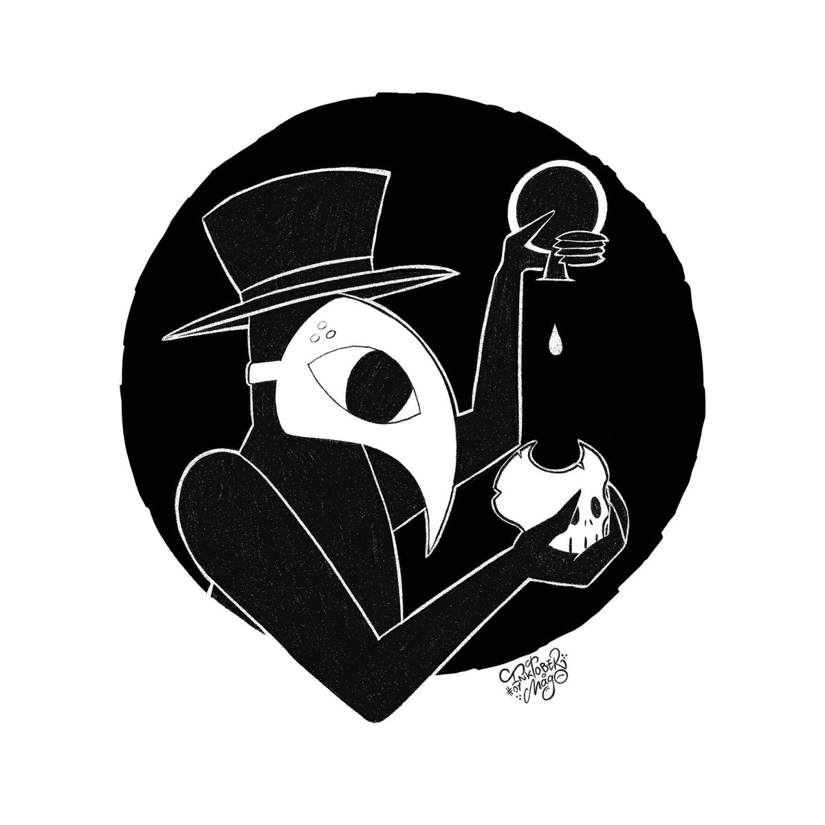 Magopremier's tweet photo. « Thème Vénéneux,
 a l’imagerie pestilentielle,
L'instant sardonique répond à l'appel ! » ☠️ 
——————
#Inktober2018 #Inktober
@inktober https://t.co/sAW5rDqQ8E