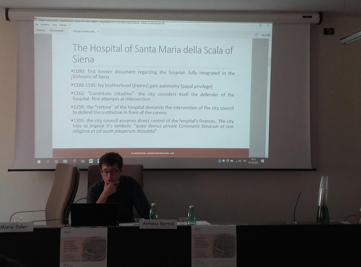 Pol Bridgewater has also presented his research, on the relationship between secular and ecclesiastical powers in the management of medieval hospitals