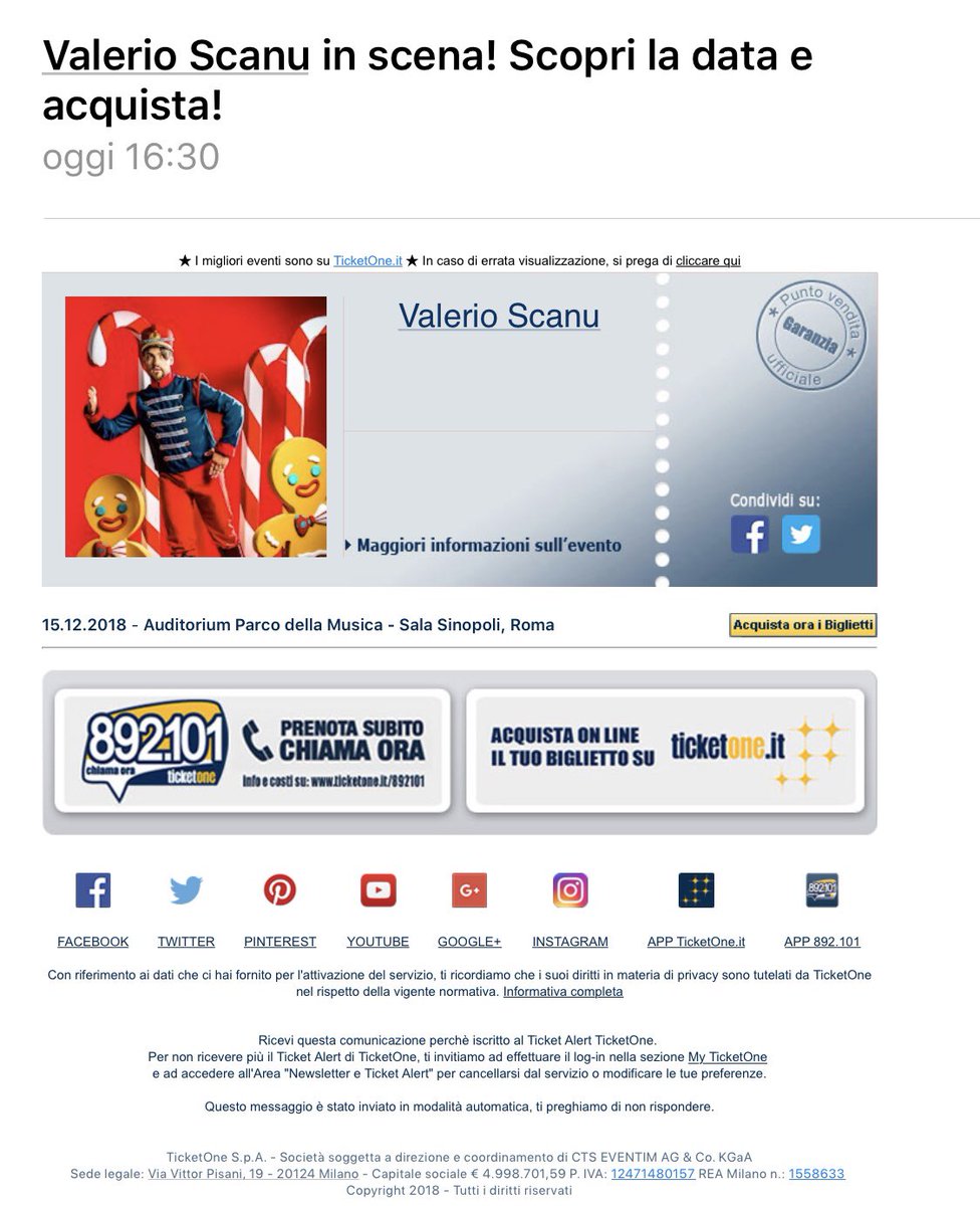 Mi è appena arrivata questa email... Che dite acquisto i biglietti ?!? #achristmascarol #iocicredo